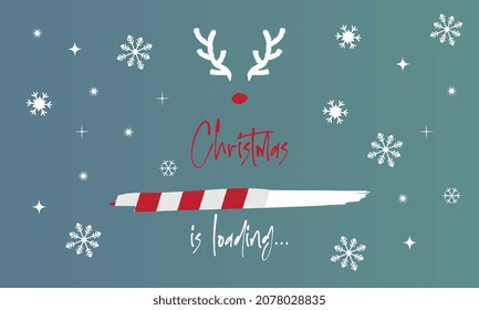 Christmas Loading bar on winter background.