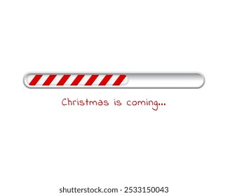 Christmas Loading. Candy style web progress bar. Greeting card, web banner, landing page, brochure or poster template. Vector Illustration for t-shirt design.