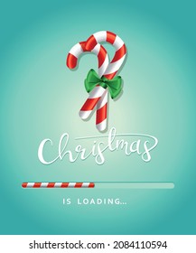 Christmas is loading. festive greeting card and banner design. Vector illustration.