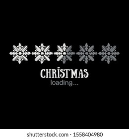 Christmas loading. Lettering. Snowflakes. Isolated vector object.