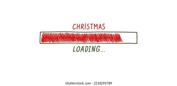 Christmas loading. Load bar on white background.