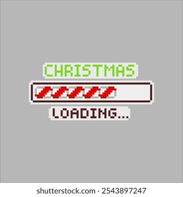 Christmas loading, pixel art illustration