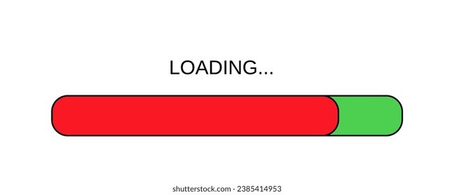 Christmas loading progress graph. Funny Xmas loading banner with colored filling. Holiday countdown bar on transparent background. Vector illustration.