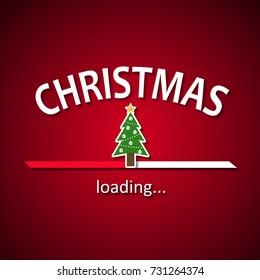 Christmas is loading - Christmas tree loading bar background