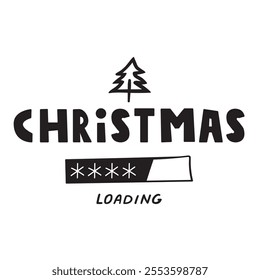 Christmas loading. Vector design. Banner. Illustration on white background..