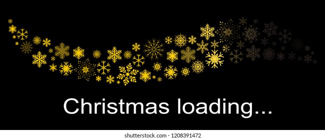 Christmas loading, wave snowflake background, banner from Christmas symbol icon, Merry Christmas, Happy New Year – stock vector