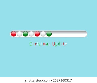 Christmas loading. Web progress bar in ball toy style. Greeting card, web banner, landing page, brochure or poster template. Vector illustration for t-shirt design.