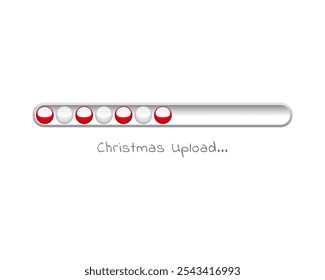 Christmas loading. Web progress bar in ball toy style. Greeting card, web banner, landing page, brochure or poster template. Vector illustration for t-shirt design.