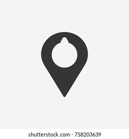Christmas location icon illustration isolated vector sign symbol