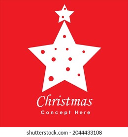 Christmas logo design red and white theme. vector design. 