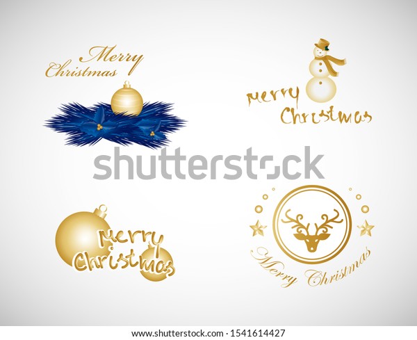 Download Christmas Logo Elements Set Isolated On Stock Vector Royalty Free 1541614427 Yellowimages Mockups