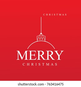 Christmas Logo In Red Background