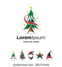 Weihnachtslogo-Set mit mehrfachem Konzept