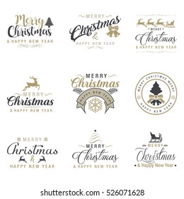 Christmas logos, badges, labels, icons