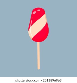 Christmas lollipop isolated. Peppermint striped candy red and white.