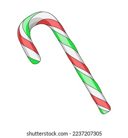 Christmas lollipop with red and green caramel vector illustration 