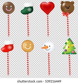 Christmas Lollipops With Gradient Mesh, Vector Illustration