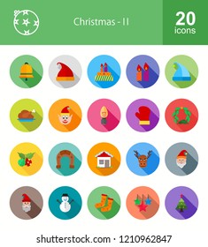 Christmas Long Shadow Icons