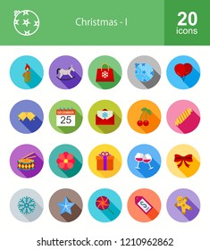 Christmas Long Shadow Icons