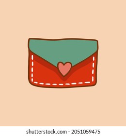 Christmas Love Letter Envelope Symbol. Social Media Post. Christmas Decoration Vector Illustration.