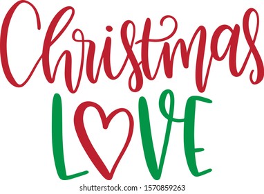 Christmas Love. Vector illustration isolated on white background for Tshirt designs, mugs, baby prints and decoration.