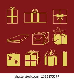 Christmas Luxury Gift Boxes Icons