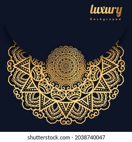 Christmas Luxury mandala background with golden pattern Arabic east style. abstract ornamental Ramadan Style Decorative mandala. concept, wedding, Islamic mandala 