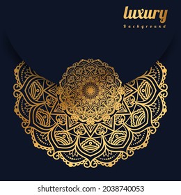Christmas Luxury mandala background with golden pattern Arabic east style. abstract ornamental Ramadan Style Decorative mandala. concept, wedding, Islamic mandala 