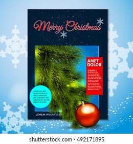 Christmas magazine, template, tree down