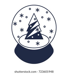 Christmas magic ball isolated vector icon. Merry christmas and happy new year symbol illustration.