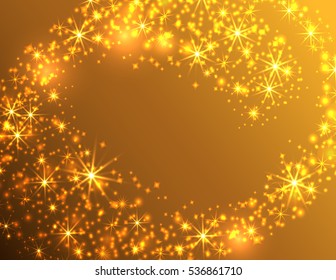 Christmas Magic Glitter Sparkles Background. Shining Swirl Light. Vector Illustration.