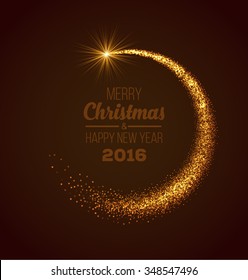 Christmas Magic Glittering Light. Shining Swirl Light. Vector Illustration.