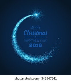 Christmas Magic Glittering Light. Shining Swirl Light. Vector Illustration.