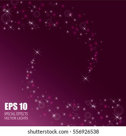 Christmas Magic Glittering Light. Shining Swirl Light. Vector Illustration.