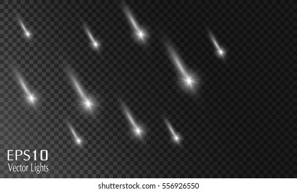 Christmas Magic Glittering Light. Shining Swirl Light. Vector Illustration.