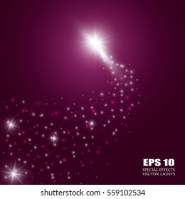 Christmas Magic Glittering Light. Shining Swirl Light. Vector Illustration.
