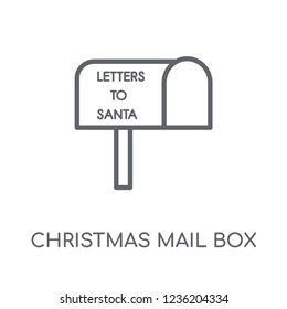 christmas mail box linear icon. Modern outline christmas mail box logo concept on white background from Christmas collection. Suitable for use on web apps, mobile apps and print media.