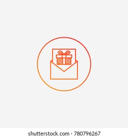Christmas mail  icon.gradient illustration isolated vector sign symbol