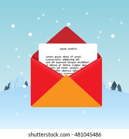 Christmas mail to Santa vector illustration