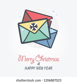 Christmas mail vector icon