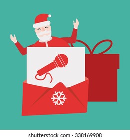 Christmas Mail, wish list illustration over green color background