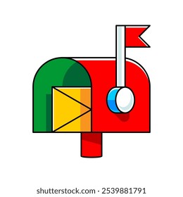 Christmas Mailbox icon. Outline icons. Holiday symbol