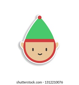 Christmas man 2 colored line sticker icon. Elements of Christmas in color icons. Simple icon for websites, web design, mobile app, info graphics
