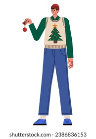 christmas man with ball character