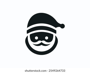 Navidades hombre Vector icono diseño. Navidades de diseño de iconos. Silueta de la cabeza de Santa Claus, icono de la cara de Santa Claus, cabeza del Vector de Santa Claus, cara de Santa Claus.