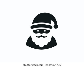 Navidades hombre Vector icono diseño. Navidades de diseño de iconos. Silueta de la cabeza de Santa Claus, icono de la cara de Santa Claus, cabeza del Vector de Santa Claus, cara de Santa Claus.