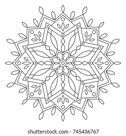Christmas Mandala for Coloring. 