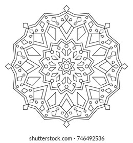 Christmas Mandala for Coloring. 