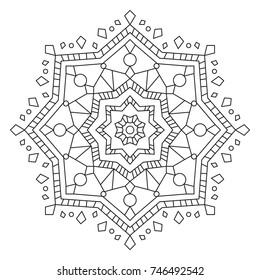 Christmas Mandala for Coloring. 