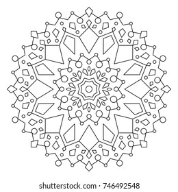 Christmas Mandala for Coloring. 